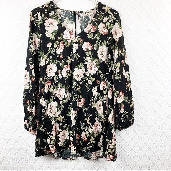 Show Me Your MuMu Courtney Loves Roses Floral Shift Dress Balloon Sleeves XS - Picture 5 of 8